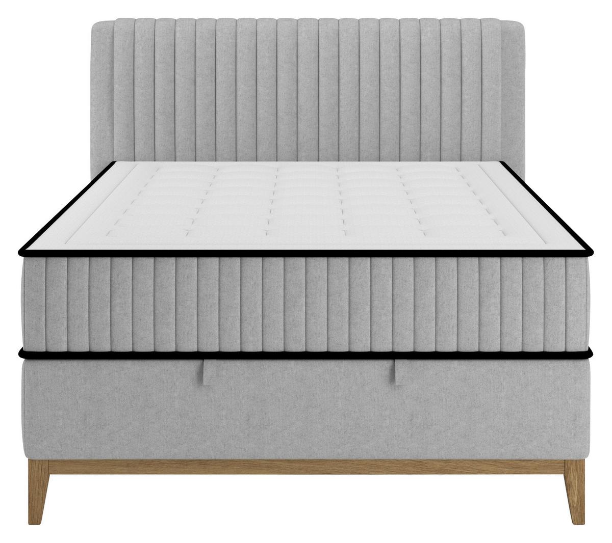 Bett Elena Silberfarben ca. 120x200cm - Silberfarben, KONVENTIONELL, Holz/Holzwerkstoff (120/200cm) - Sembella