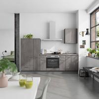 Küchenblock Riva Low m. Geräten Schieferfarben - Schieferfarben/Edelstahlfarben, MODERN, Holzwerkstoff/Metall (270cm) - Nobilia