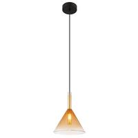 HÄNGELEUCHTE 16044H - Klar/Messingfarben, Konventionell, Glas/Metall (20/120cm) - Globo