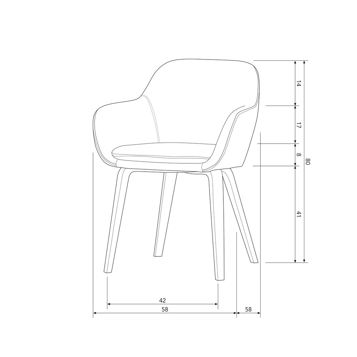 Armlehnstuhl-Set Base Sandfarben B: 58cm - Sandfarben/Braun, MODERN, Textil/Metall (58/80/58cm) - Livetastic