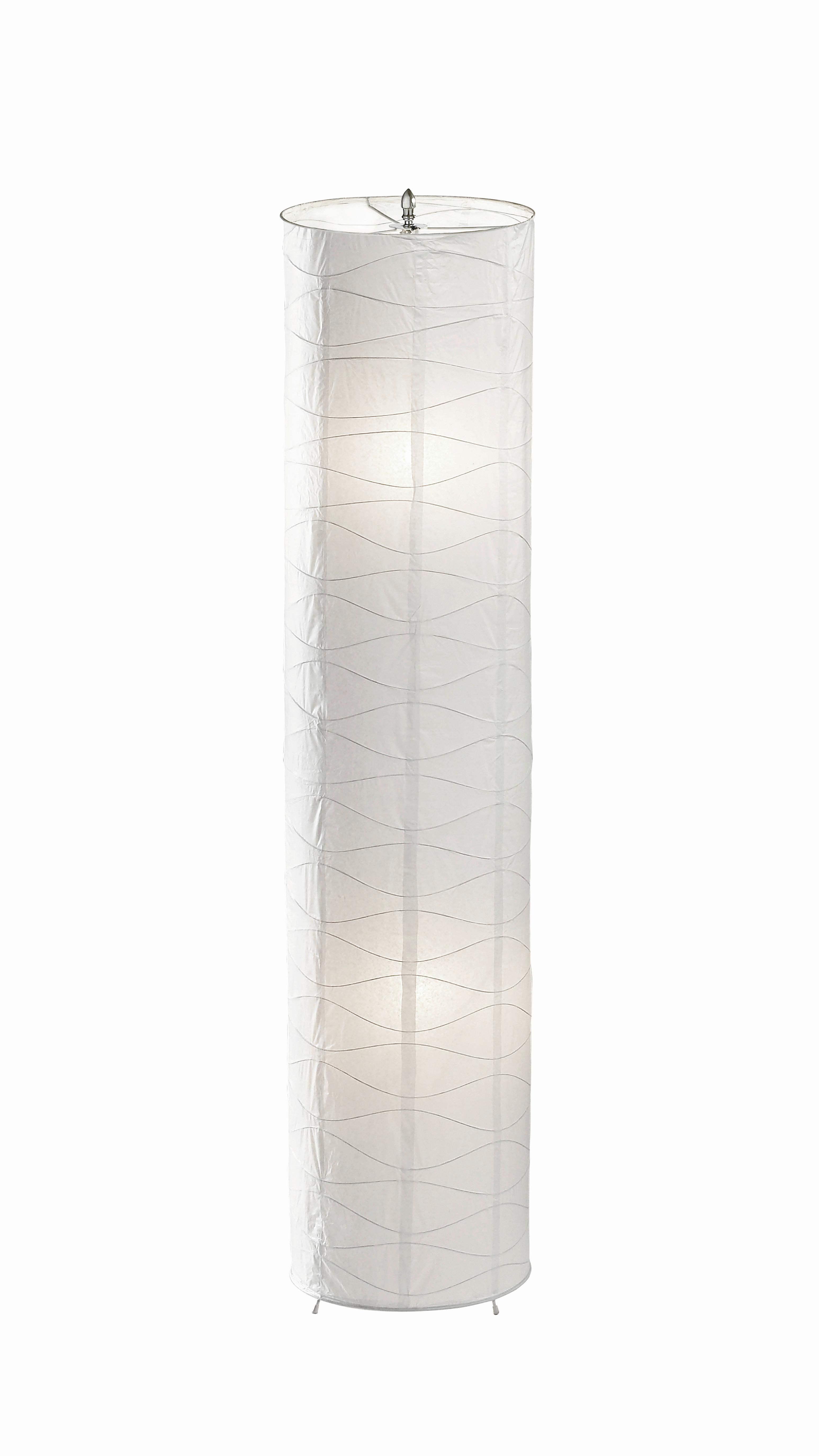 Stehleuchte Francesco Max. 60 Watt - Chromfarben/Weiss, Konventionell, Papier/Metall (28/120cm) - Based