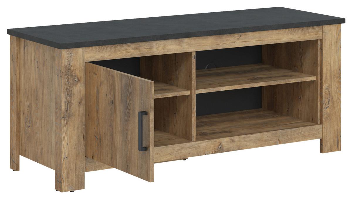 Comodă TV RAPALLO - castaniu, Modern, material pe bază de lemn (138/57,7/48cm) - Modern Living