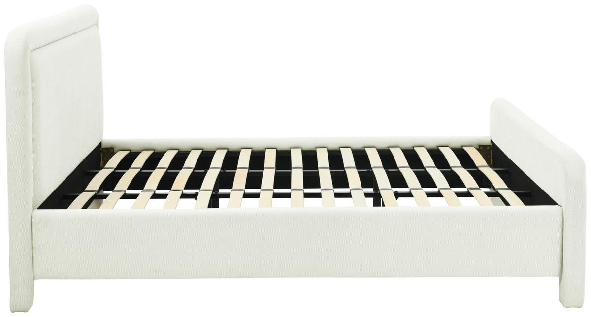 Oblazinjena Postelja Pipe, Bela, 180x200cm - barve hrasta/bela, Design, kovina/tekstil (205/110/233cm) - Livetastic