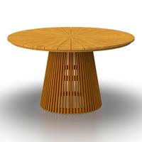 Gartentisch Sanja Massiv Teak ca. Ø 140x76 cm - Teakfarben, MODERN (140/76cm) - Bessagi Garden