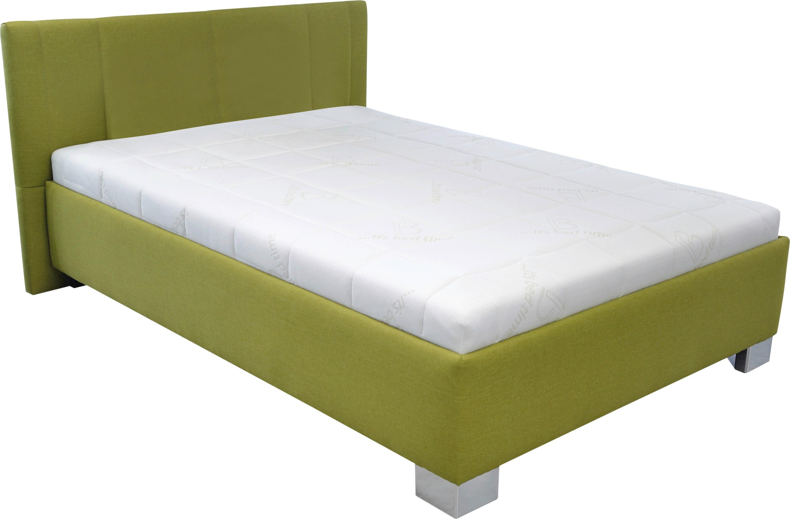 Tapecirani Krevet Stilo - bijela/zelena, drvo/tekstil (120/200cm)