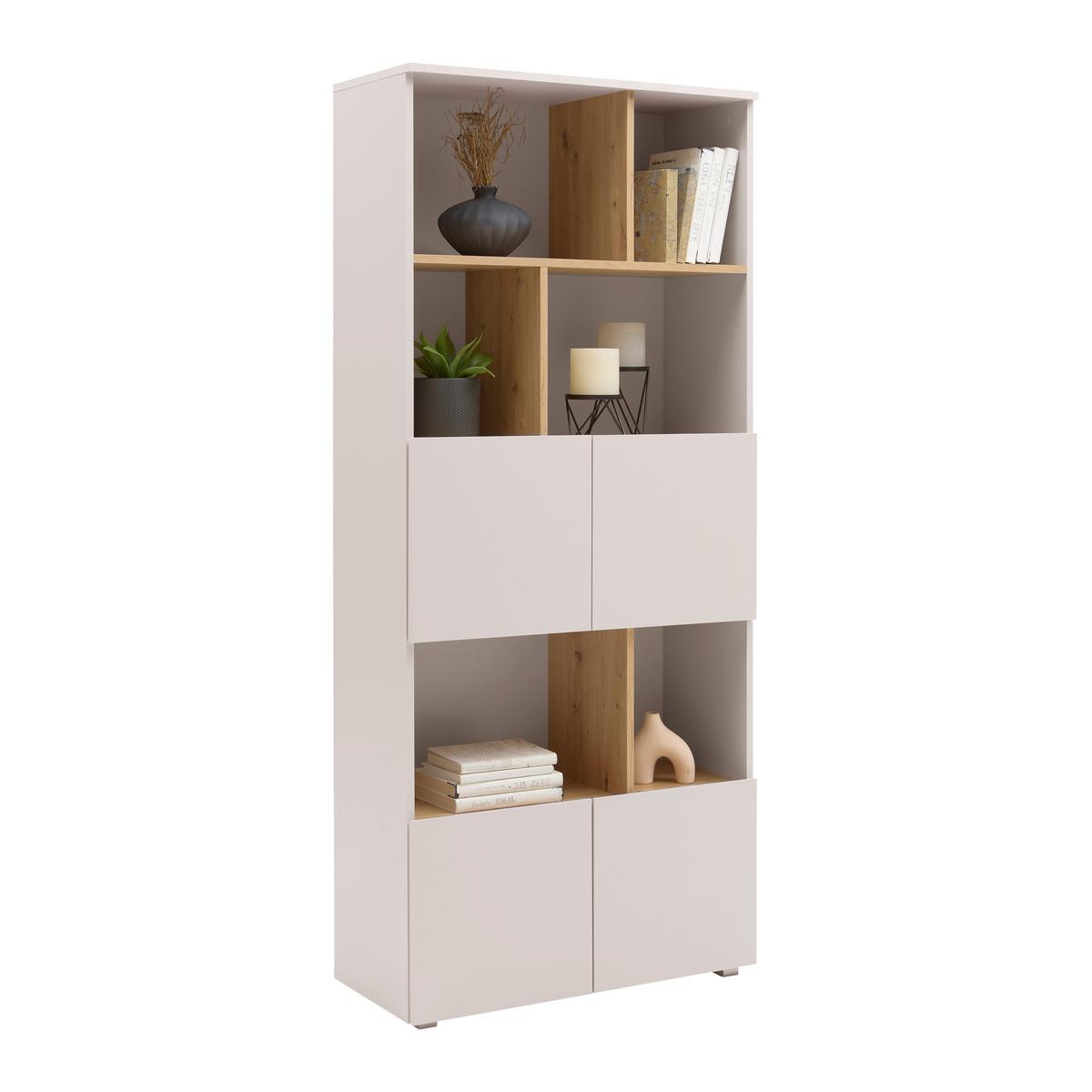 Regal Savanna Kaschmirfarben - Kaschmir/Schwarz, Modern, Holzwerkstoff/Kunststoff (80/180/35cm) - Mömax