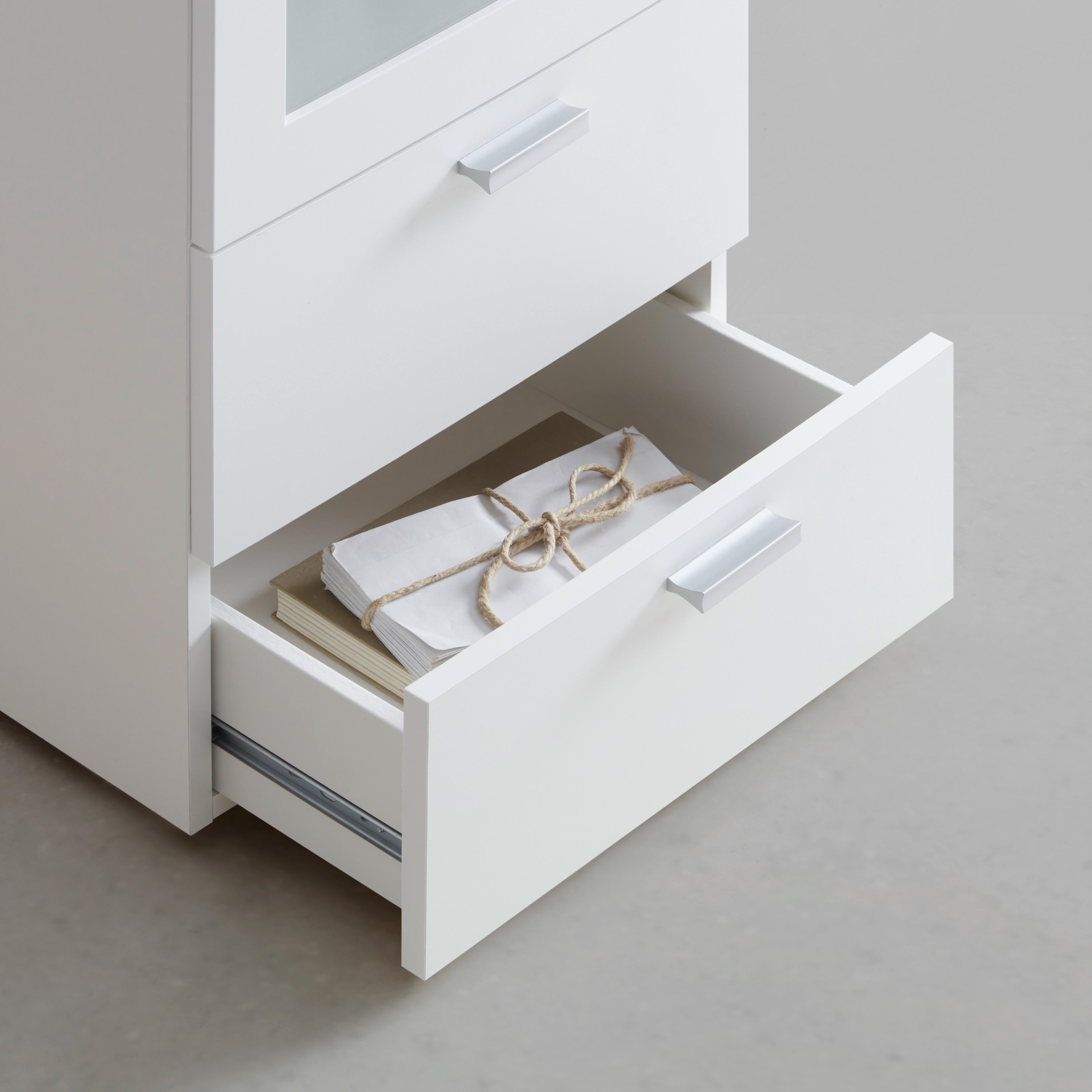 SÄNGBORD XENO - vit/silver, Klassisk, trämaterial/glas (45/60/40cm) - Mömax