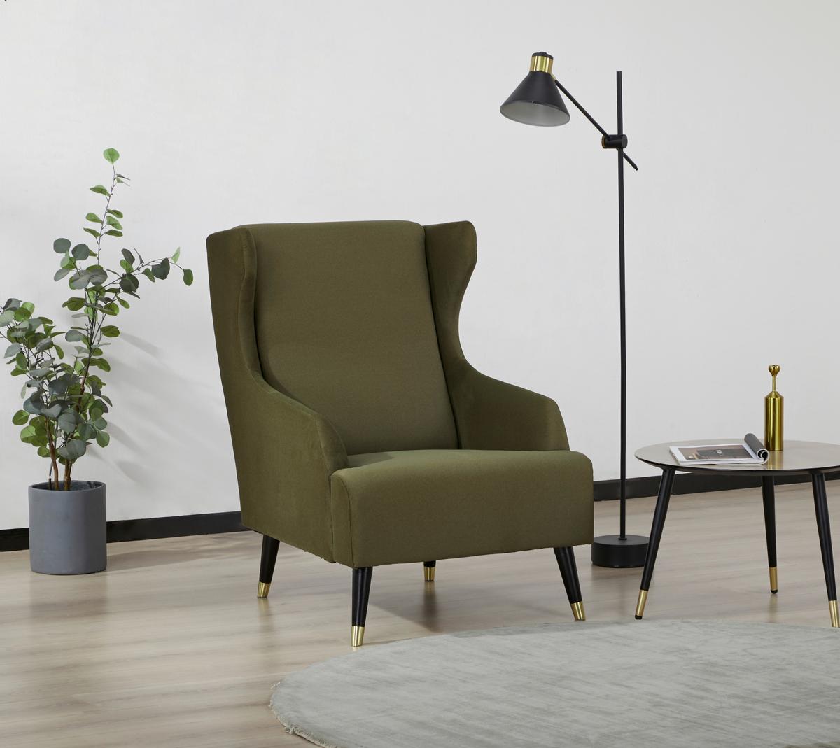 Fotoliu TIFFANY - verde, Modern, lemn/textil (71/102/95cm) - Mömax