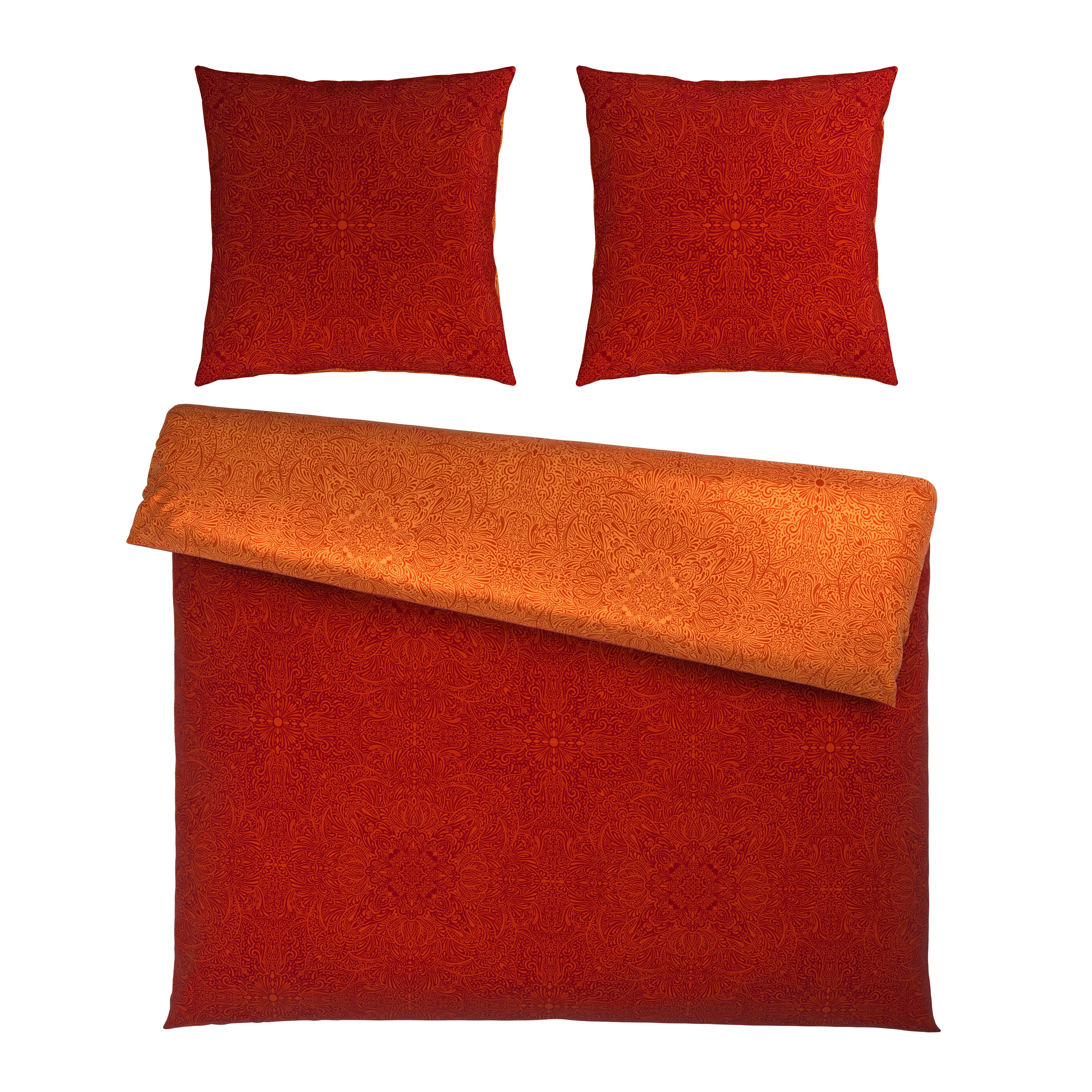 Bettwäsche Bella Wende XXL Rot ca. 200x200cm - Rot, MODERN, Textil (200/200cm) - Mömax