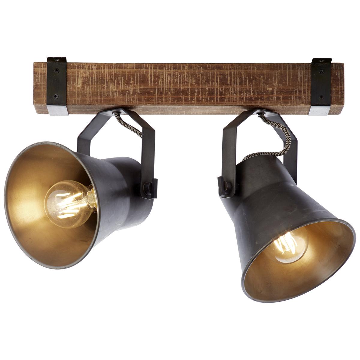 Deckenleuchte Plow in Schwarz max. 10 Watt - Schwarz, Design, Holz/Metall (40/24cm) - Brilliant