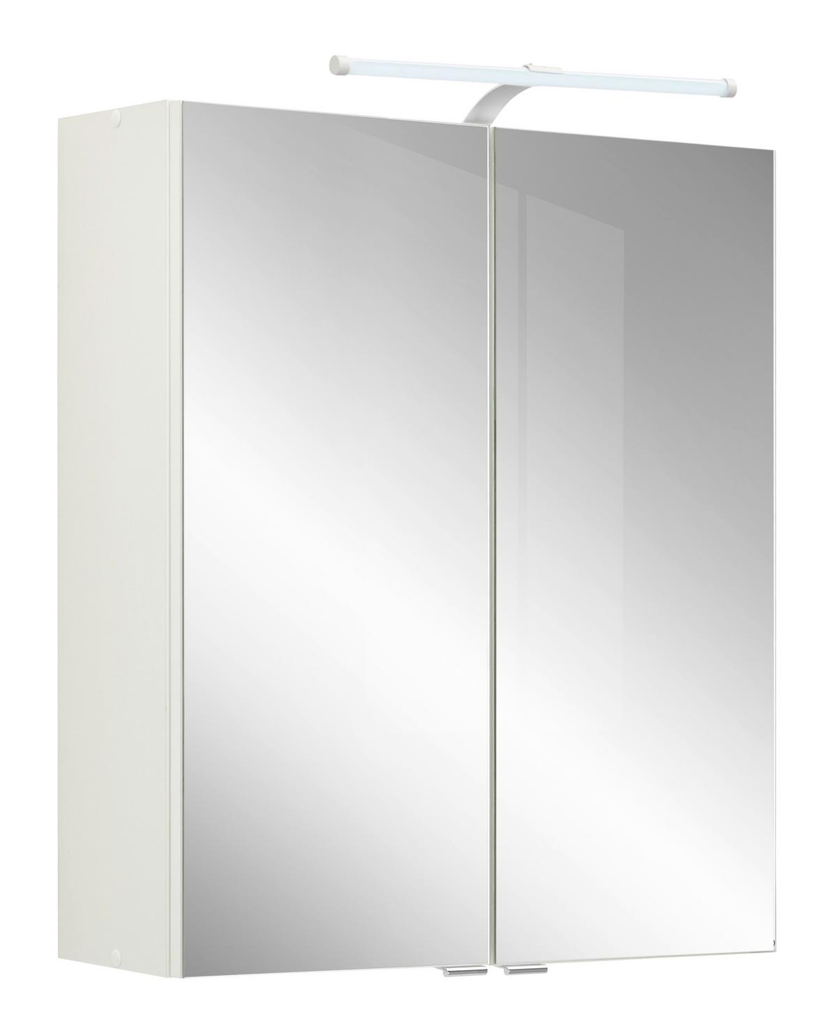 Spiegelschrank Weiß - KONVENTIONELL, Holzwerkstoff/Metall (60/71/20cm) - Mömax