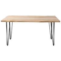Esstisch Magnus Naturfarben/Schwarz - Schwarz/Naturfarben, Natur, Holz/Metall (160/90/77cm) - Zandiara
