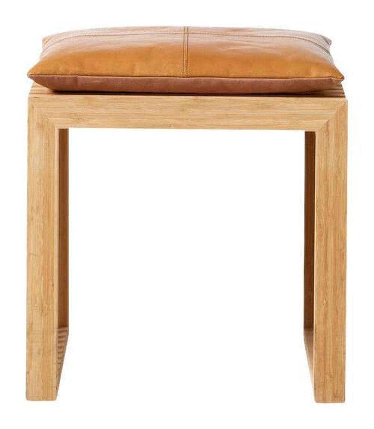 Bankauflage Lederkissen - Braun, Design, Leder (45/3/35cm) - MID.YOU