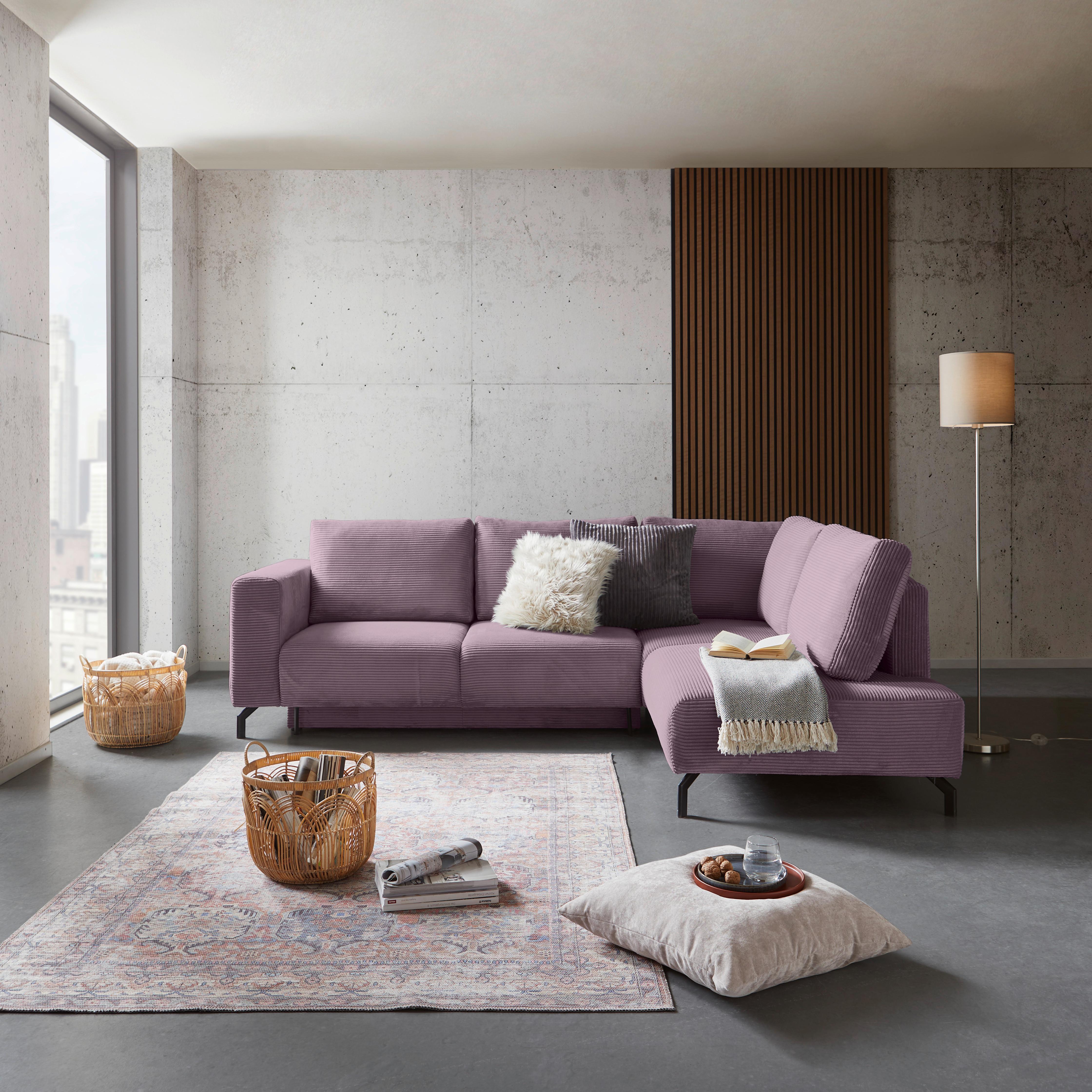Colțar VENI - lila, Modern, textil (272/210cm) - Modern Living