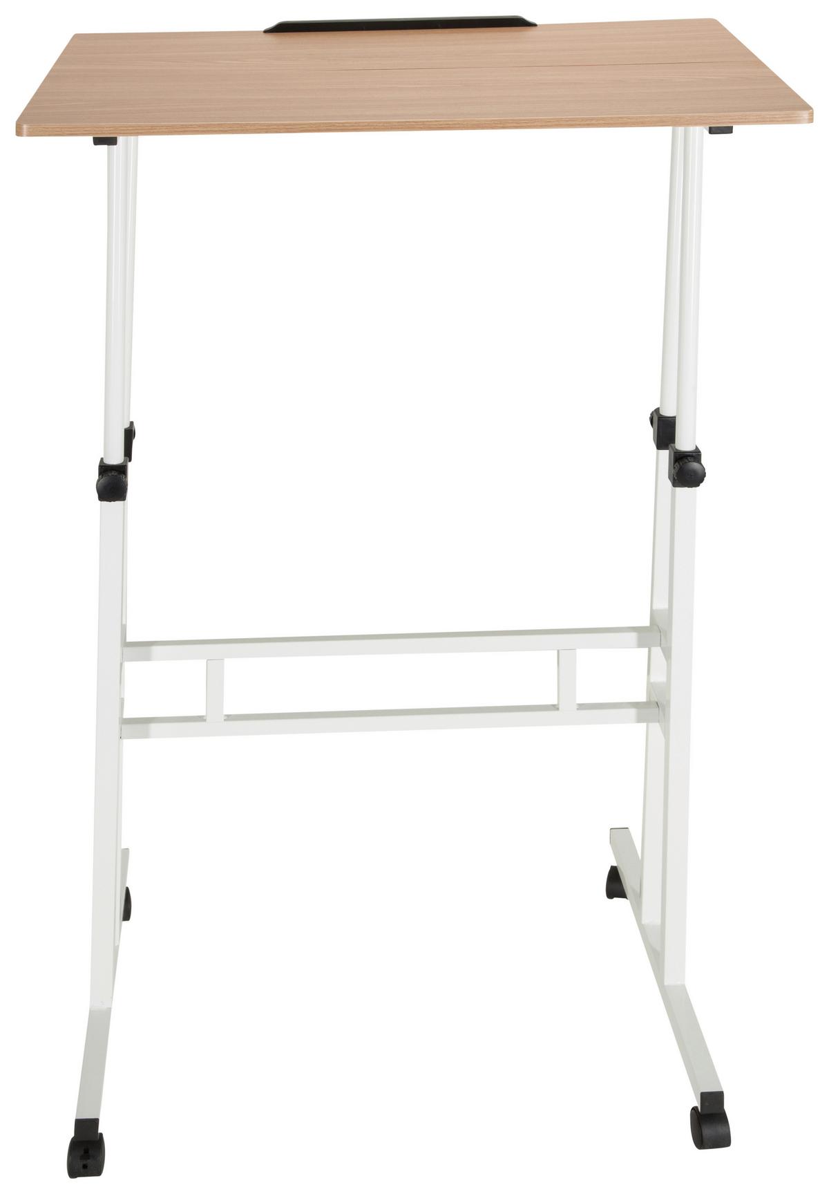 Pisalna Miza Workstation I, Bela, Hrast - barve hrasta/bela, Basics, kovina/umetna masa (120/82-128/60cm) - MID.YOU
