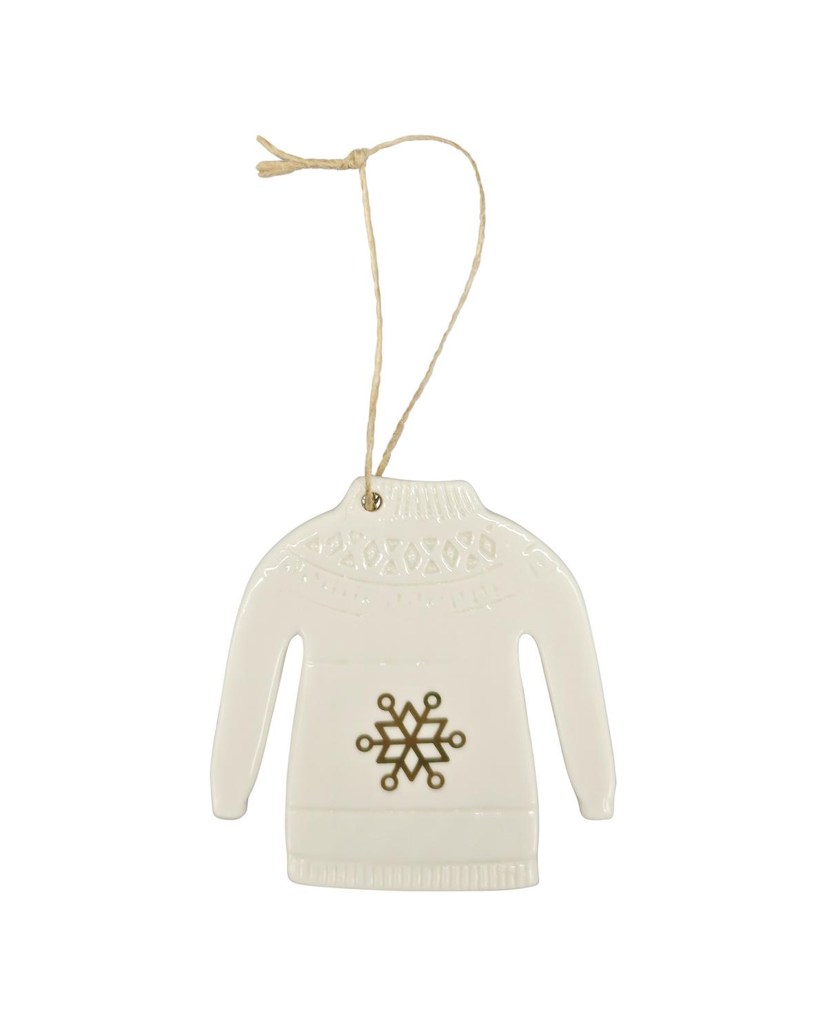 Dekohänger Kessie Weiß/Goldfarben - Goldfarben/Weiß, KONVENTIONELL, Keramik/Textil (7,5/7,5/0,5cm) - Mömax