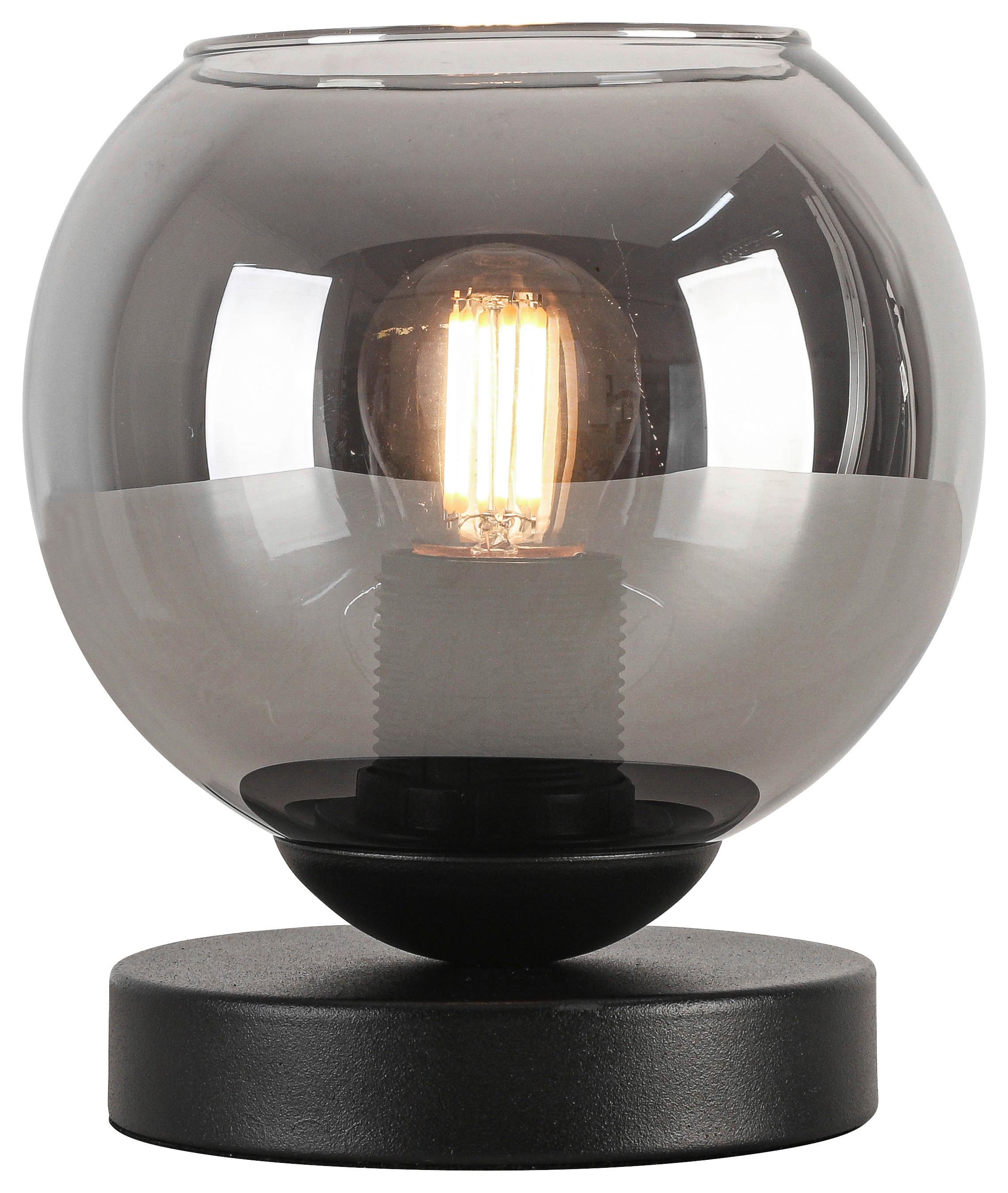Tischleuchte Luffoo in Chromfarben max. 40 Watt - Chromfarben/Schwarz, Modern, Glas/Kunststoff (15/17,5cm) - Modern Living