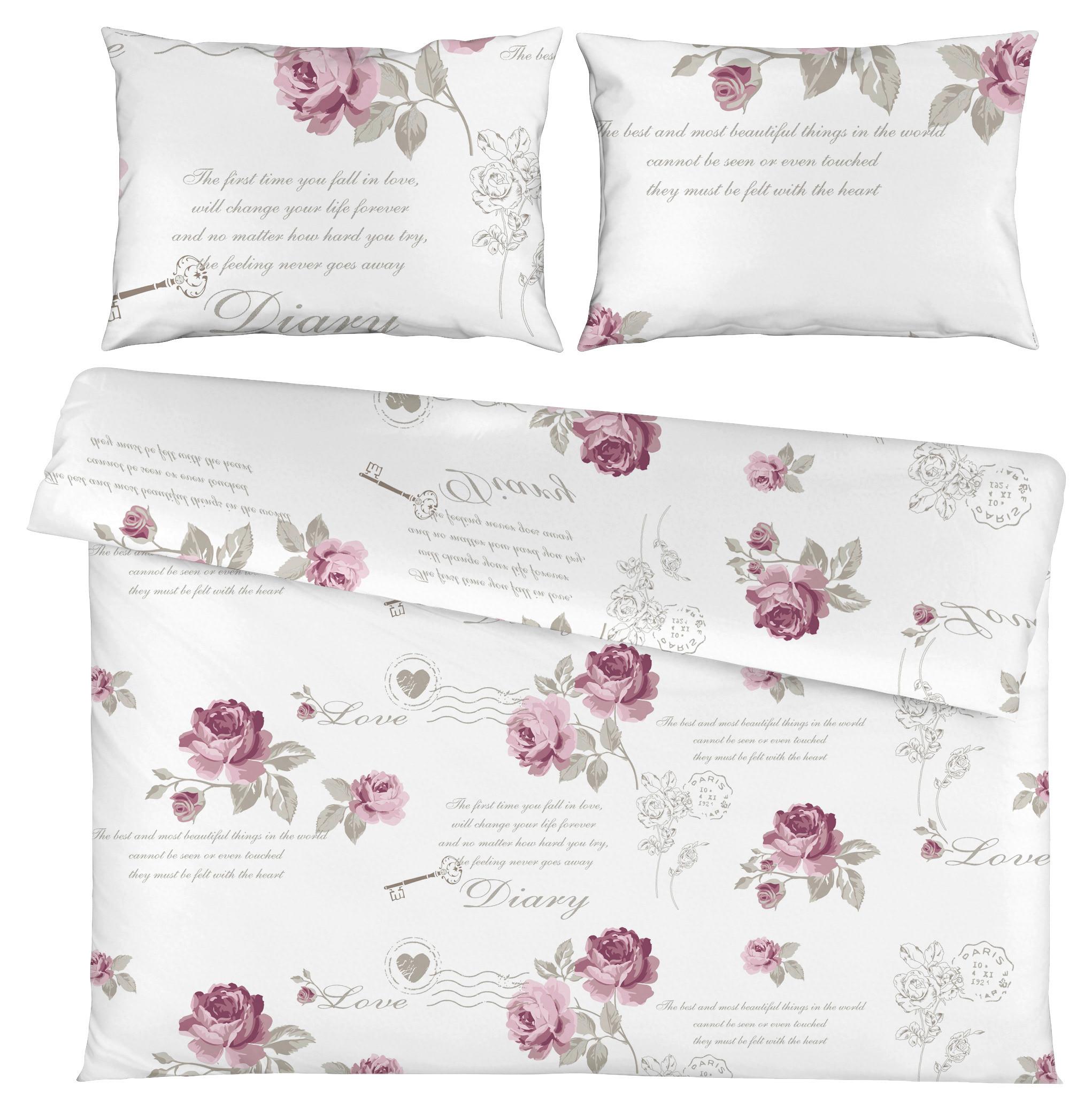Lenjerie de pat Diary Rose cca. 200x220/2x50x70 cm - Romantik / Landhaus, textil (200/220cm) - Modern Living
