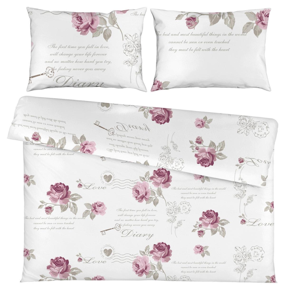 Lenjerie de pat Diary Rose cca. 200x220/2x50x70 cm - Romantik / Landhaus, textil (200/220cm) - Modern Living