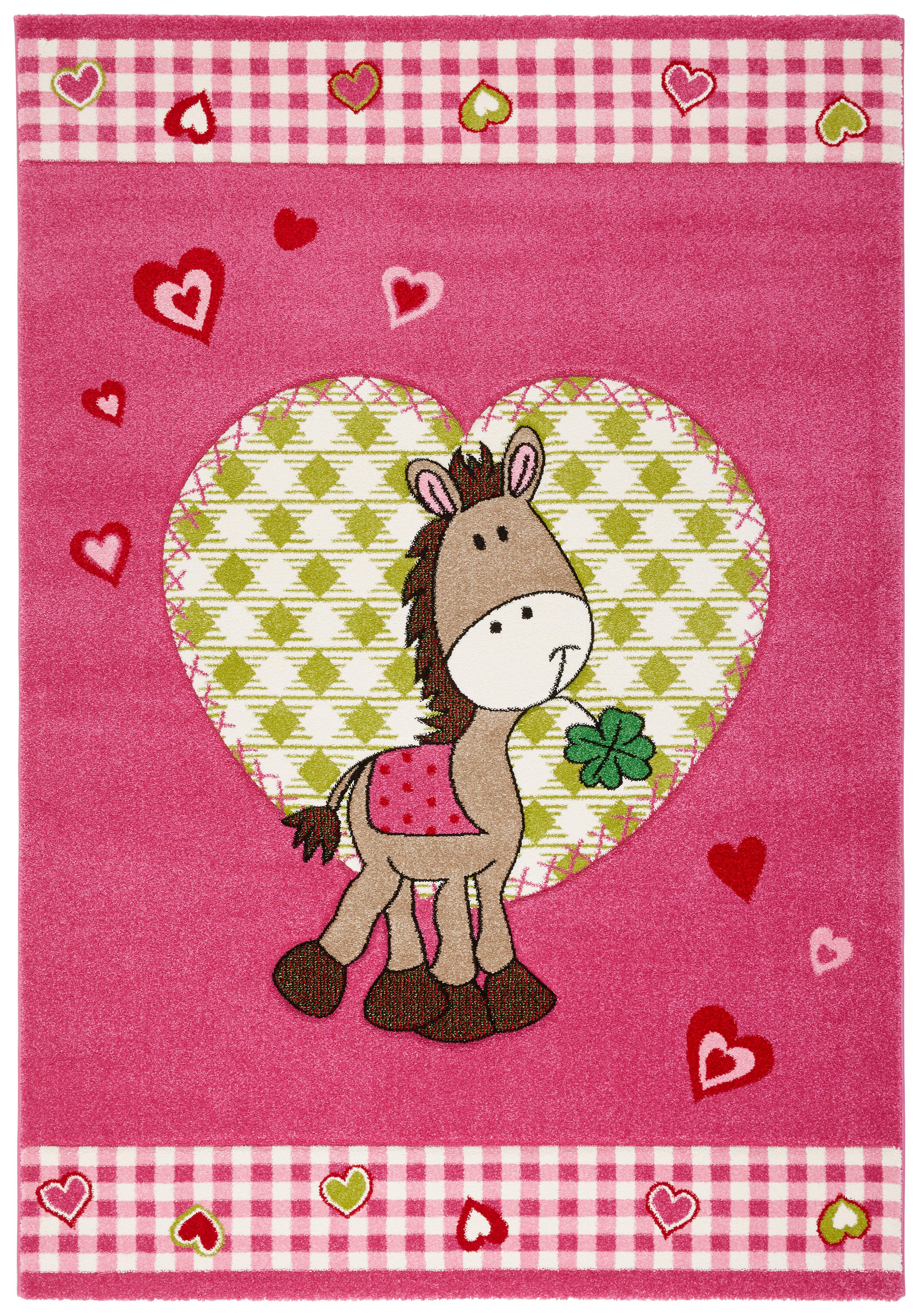 Kinderteppich Pony in Pink ca. 120x170cm - Pink, Textil (120/170cm) - Modern Living