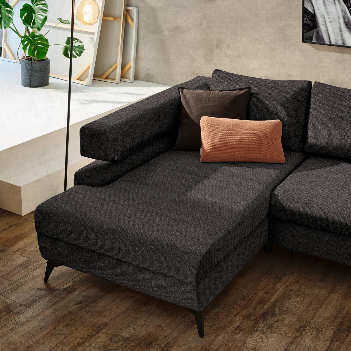 Kutna Granitura Rosalie - tamno smeđa/crna, Konvencionalno, tekstil/metal (184/265cm) - Modern Living