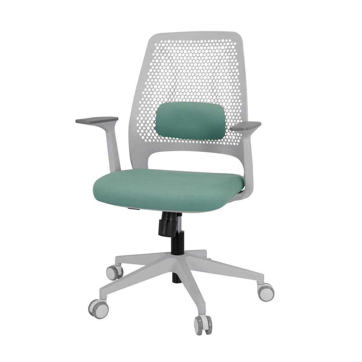 Pisarniški Stol Parferio W, Meta Zelena - bela/metino zelena, Basics, umetna masa/tekstil (63/99/56cm) - MID.YOU