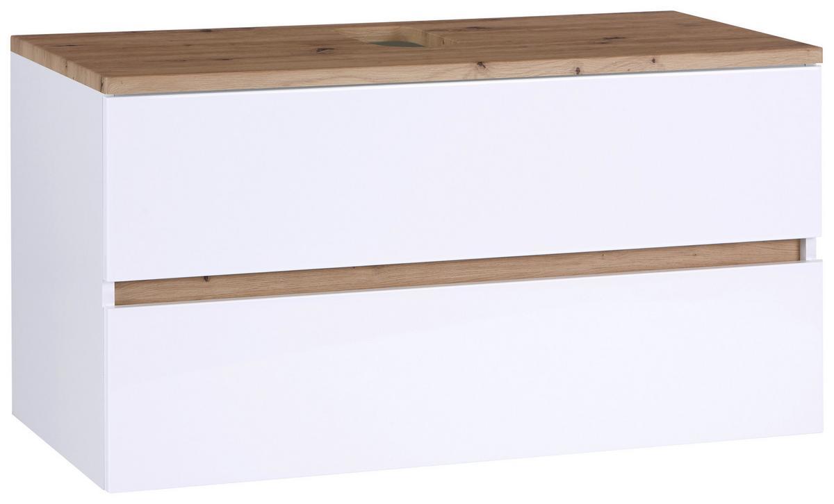 Omarica Za Pod Umivalnik Marbella, Bela, Hrast - bela, Moderno, leseni material/keramika (100/64,5/47cm) - Mömax