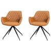 ARMLEHNSTUHL-SET GABI - Cognac, KONVENTIONELL, Textil/Metall (62/82/61cm) - MID.YOU