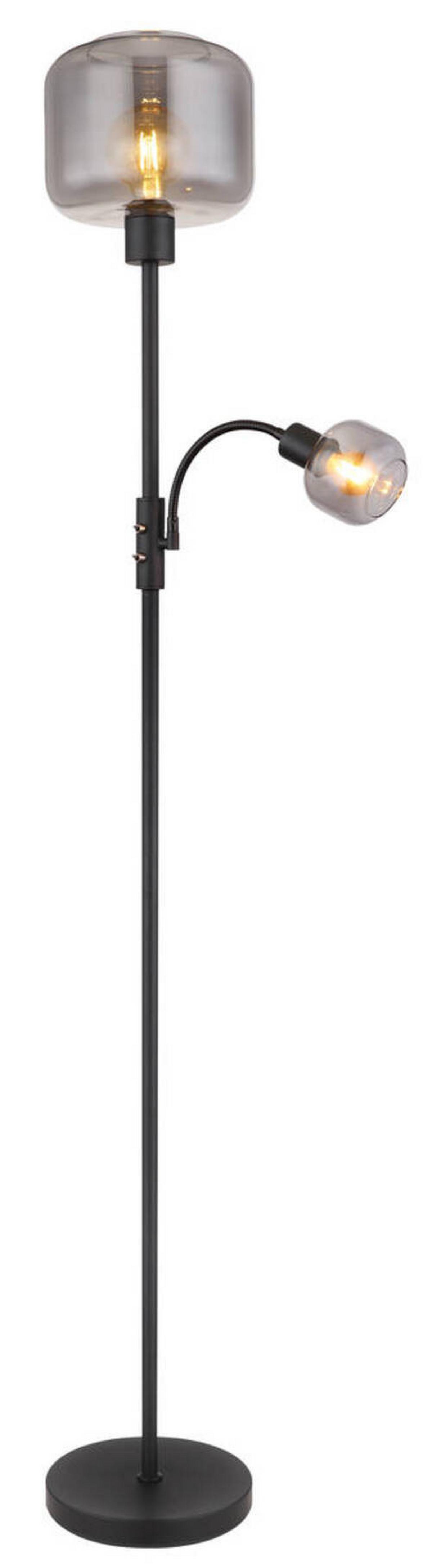 Svjetiljka Podna 15566s Giuseppe - crna, Design, staklo/metal (25/165cm) - Globo