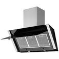Dunstabzugshaube Oranier Meba 90 S - Graphitfarben/Schwarz, Glas/Metall (89,6/118,8/40cm)