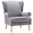 Ohrensessel in Grau - Hellgrau/Naturfarben, Textil (82/95/48/85cm) - MÖMAX modern living