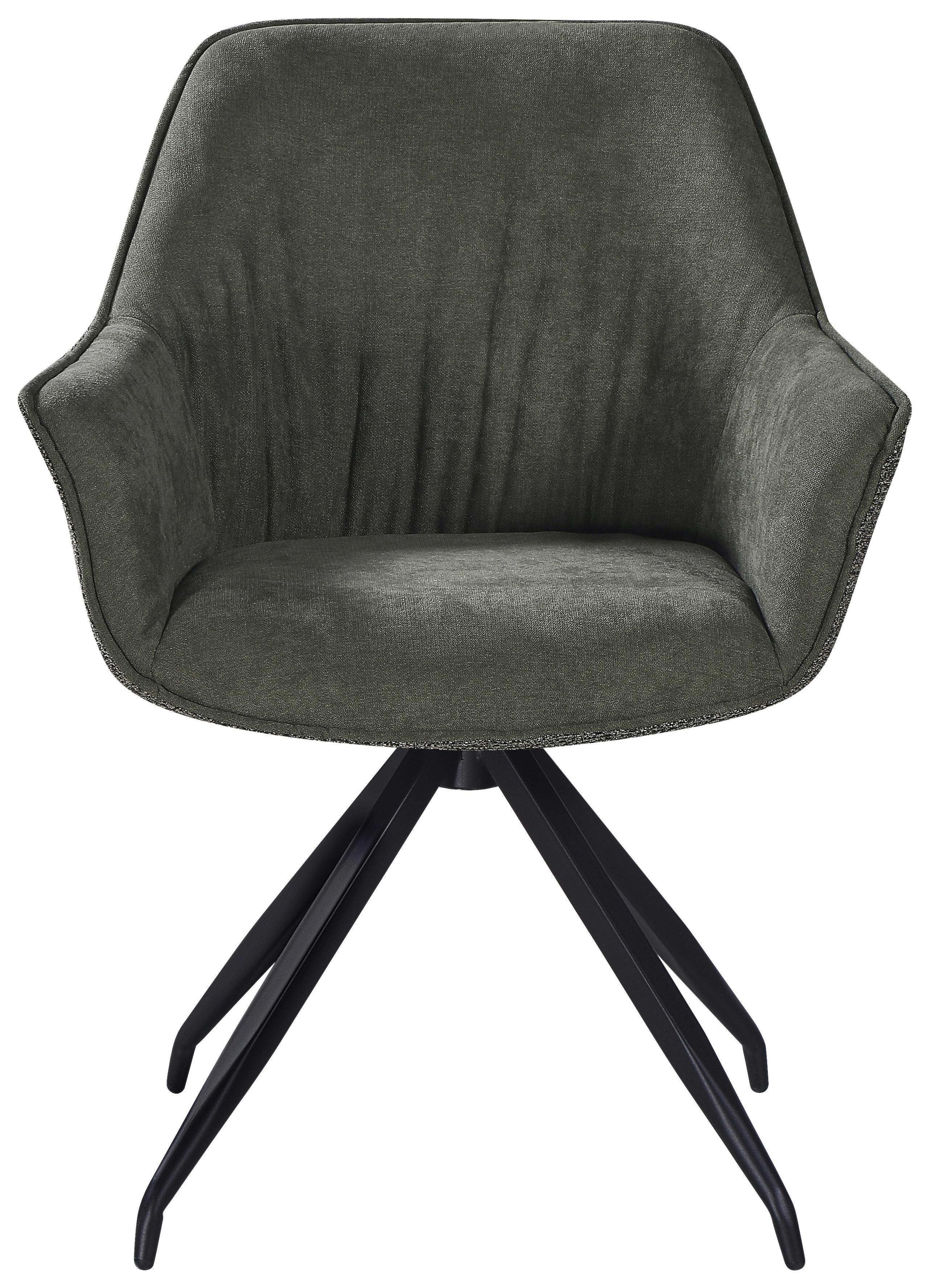 Armlehnstuhl Nova Grün - Schwarz/Grün, MODERN, Textil/Metall (64/85/62cm) - Premium Living