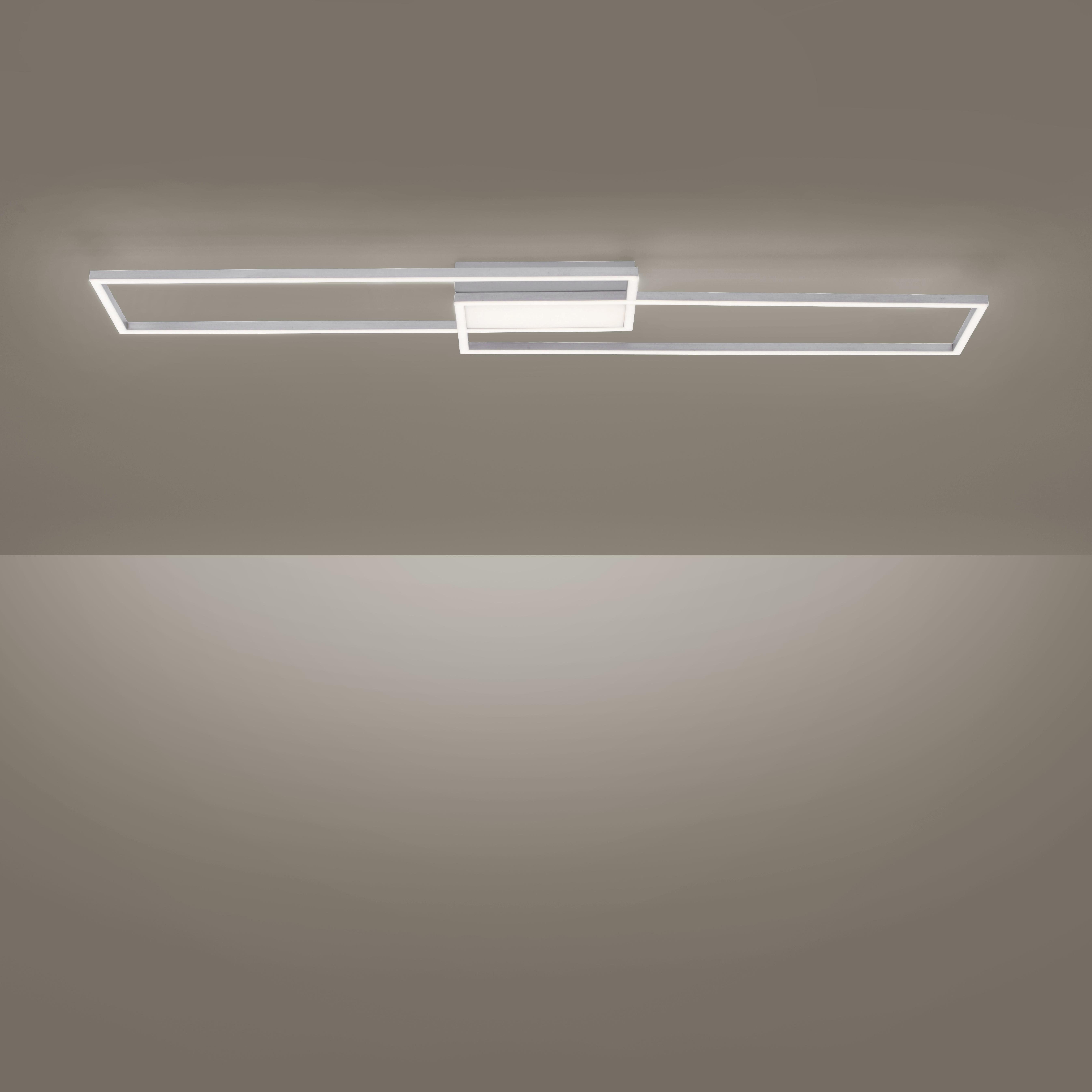 LED-Deckenleuchte Asmin max. 42 Watt - Silberfarben, Basics, Kunststoff/Metall (109,5/25,5/6cm)