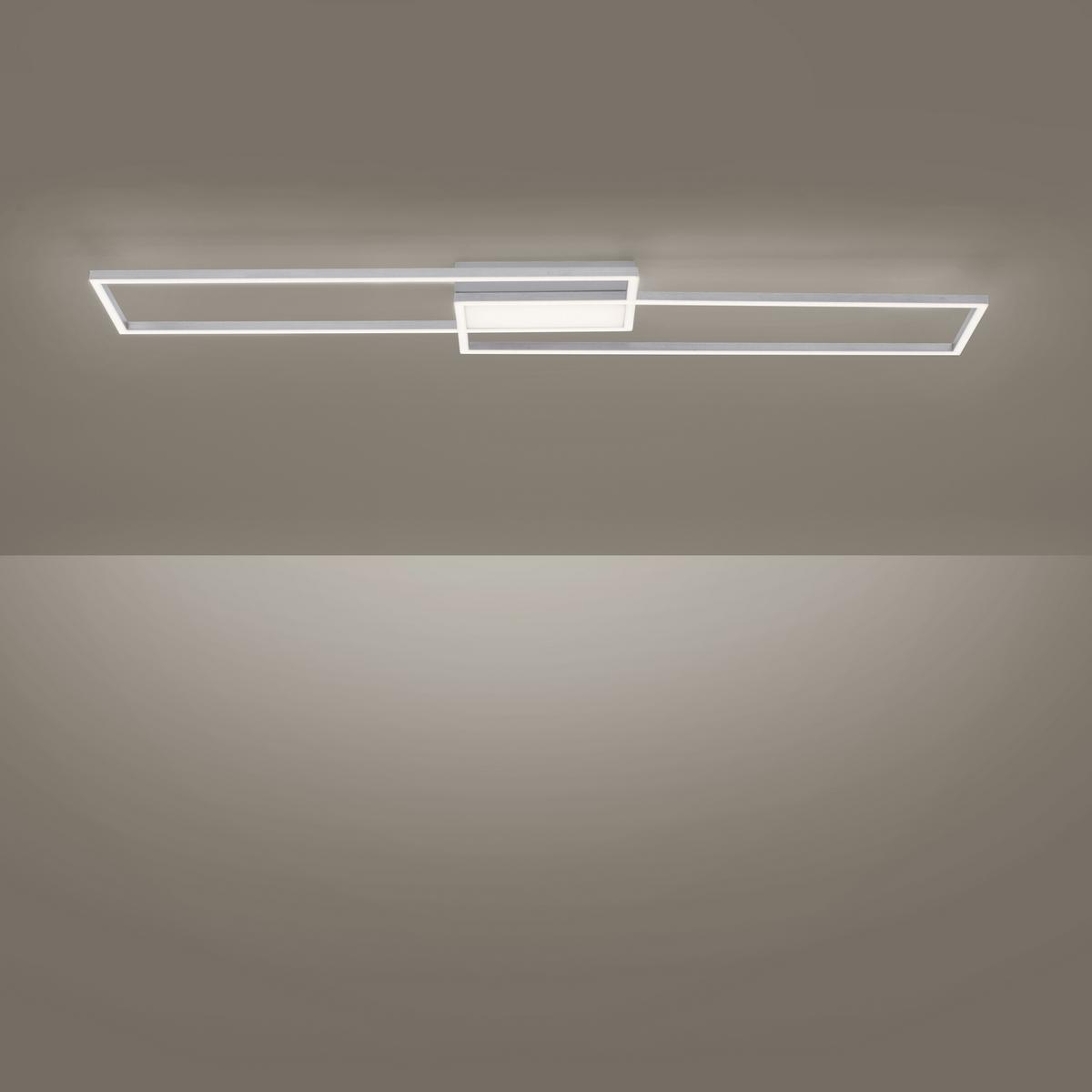 LED-Deckenleuchte Asmin max. 42 Watt - Silberfarben, Basics, Kunststoff/Metall (109,5/25,5/6cm)
