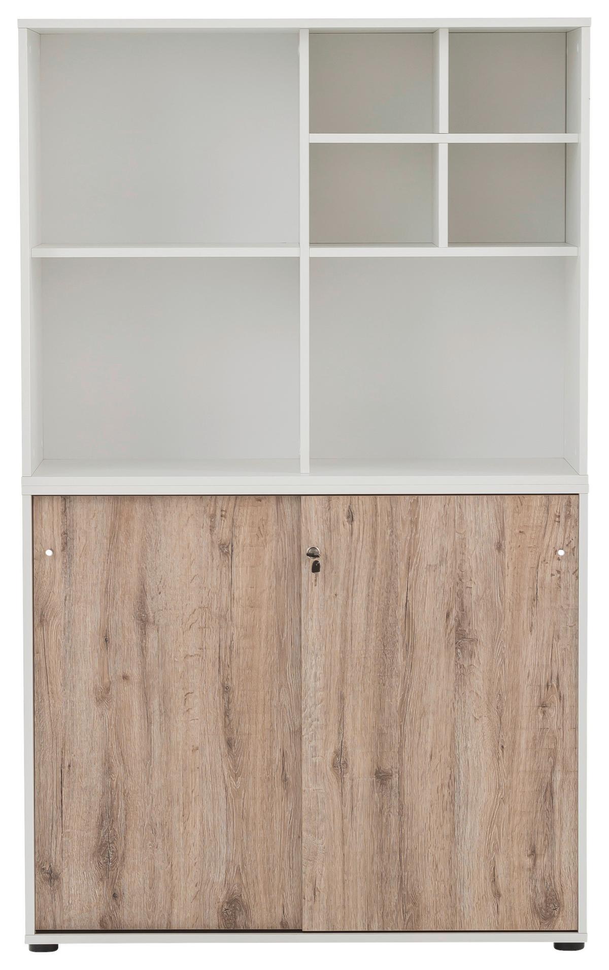 Aktenschrank Set U1000R Weiß/Wildeiche - Wildeiche/Weiß, MODERN, Holzwerkstoff (100,1/167,2/41cm) - MID.YOU