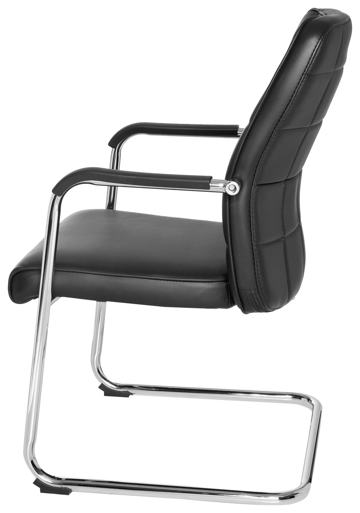Konferenčni Stol Flexo V, Črna - barve kroma/črna, Moderno, kovina/umetna masa (55/94/43cm) - MID.YOU