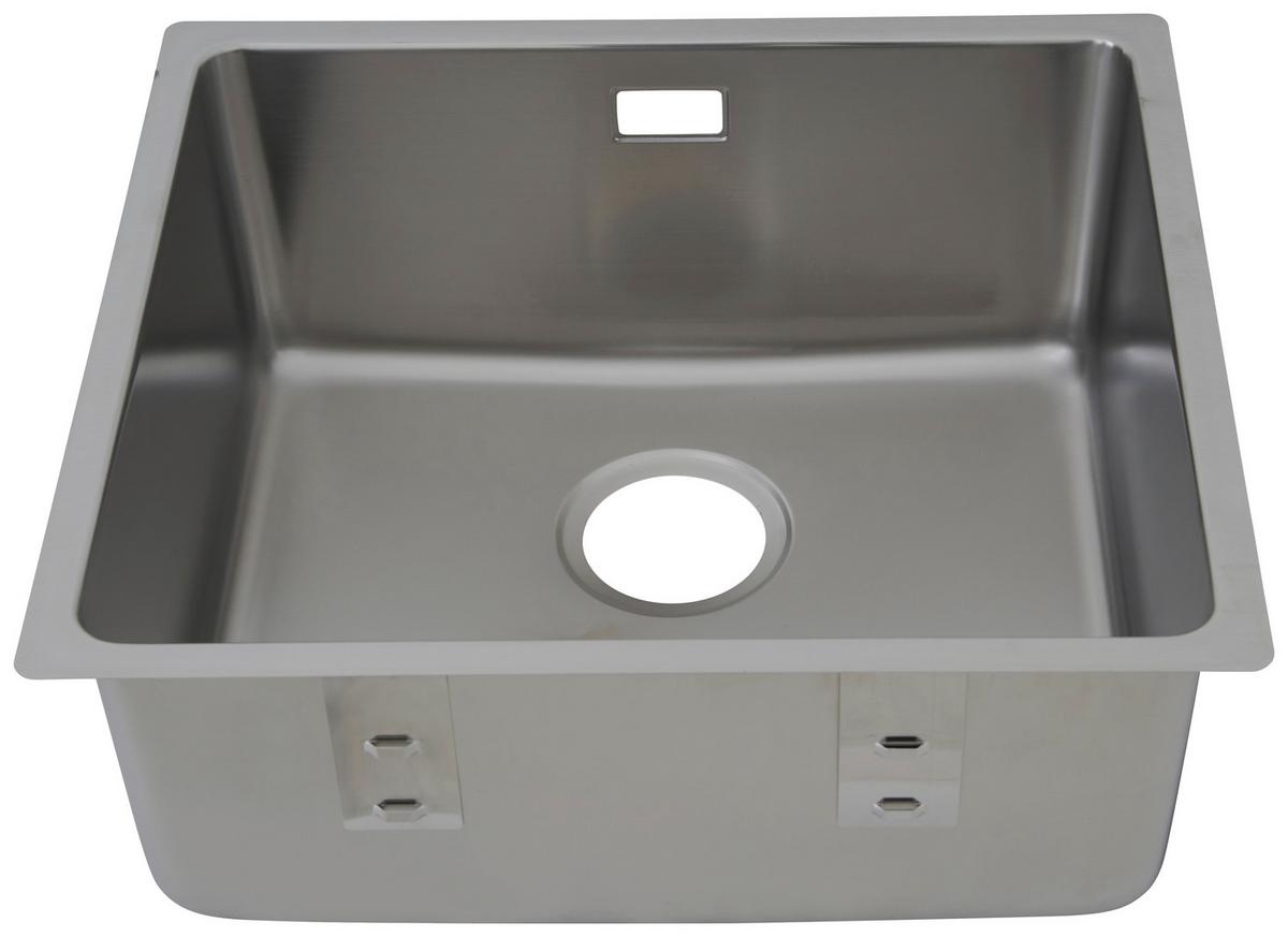 Einzelbecken Detroit ca. 49x23x44 cm Edelstahl - Edelstahlfarben, Trend, Metall (49/22,5/44cm) - Respekta