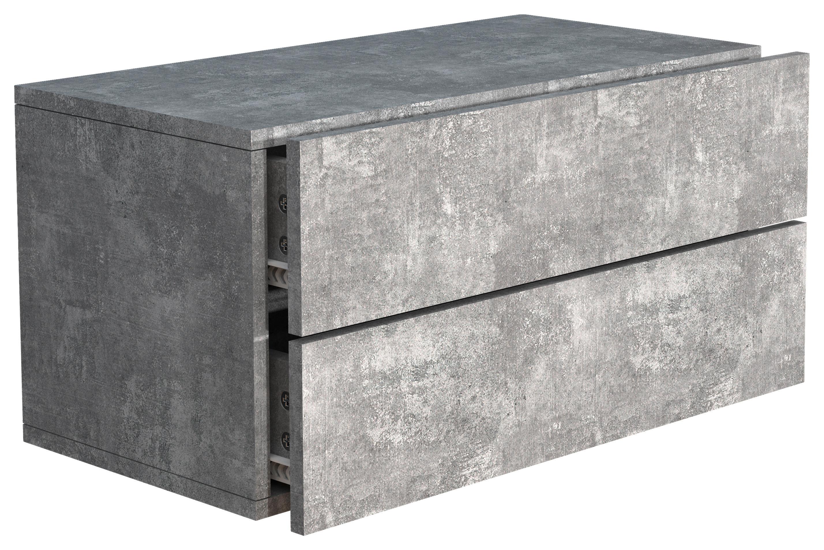 Nočna Omarica Usal L 60, Beton - siva, Moderno, leseni material (60/30/32cm) - MID.YOU