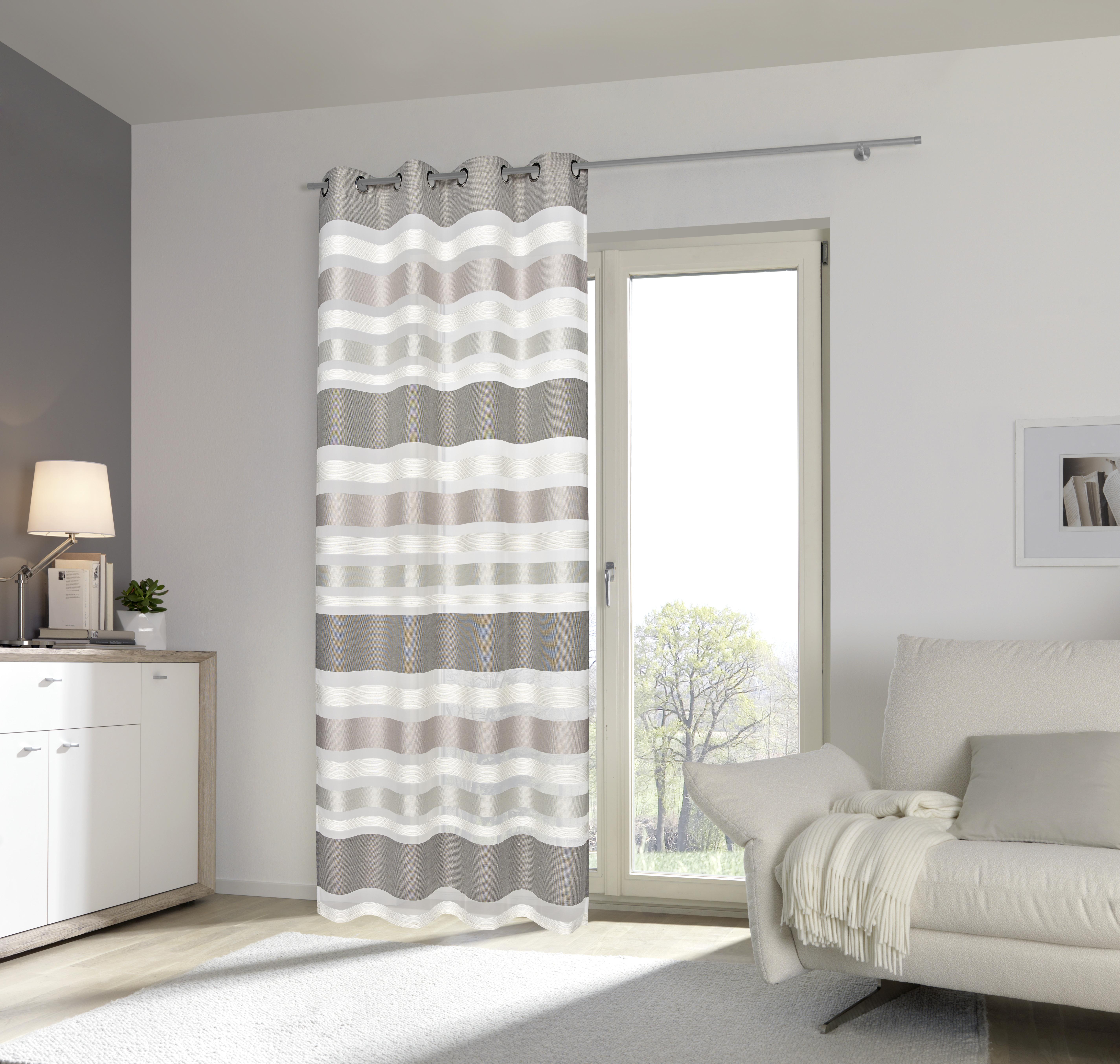 ZASŁONA NA PRZELOTKACH SOPHIE - taupe, Konventionell, tkanina (135/245cm) - Esposa