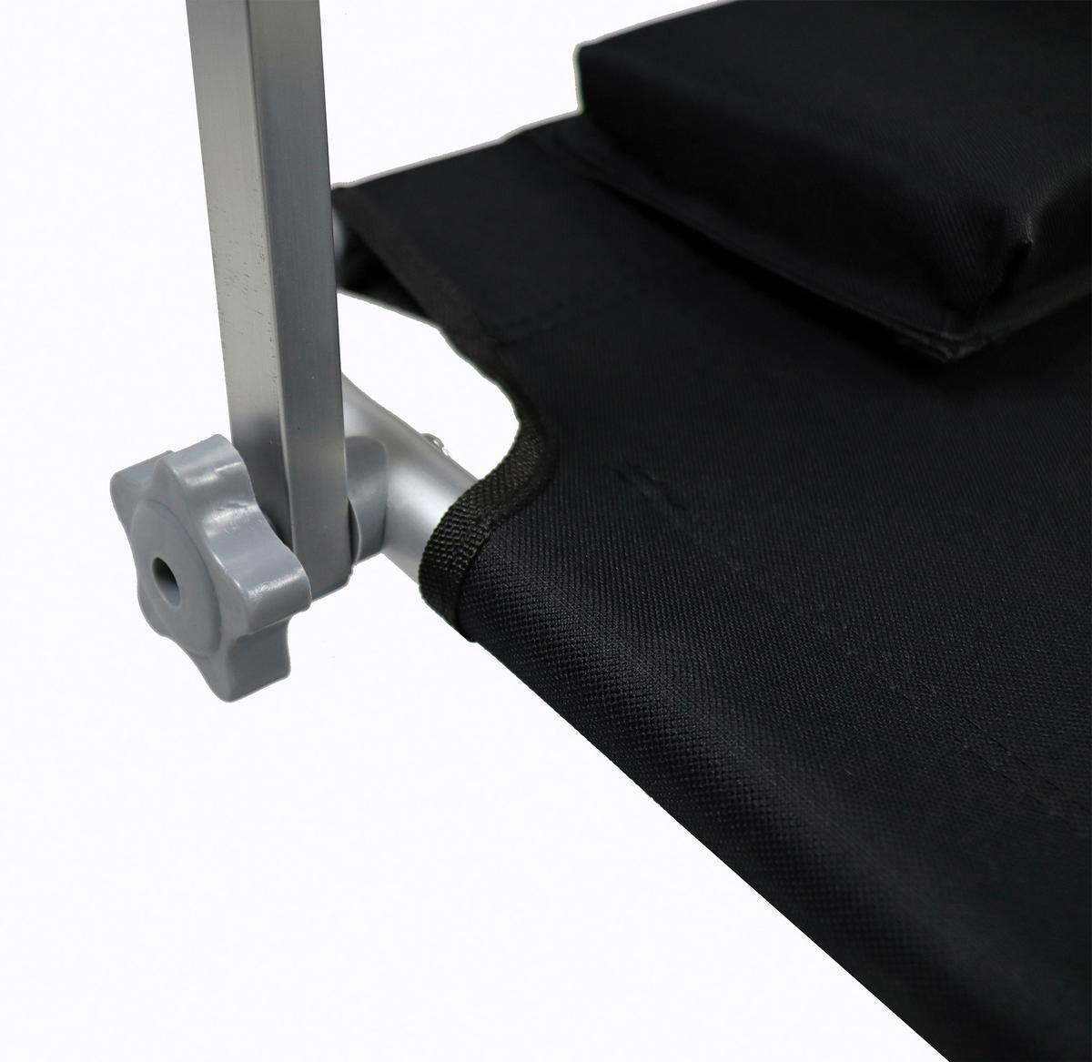 Vrtni Ležalnik Bindox, Črna - črna, Basics, kovina/tekstil (165/16/65cm) - Gardenson