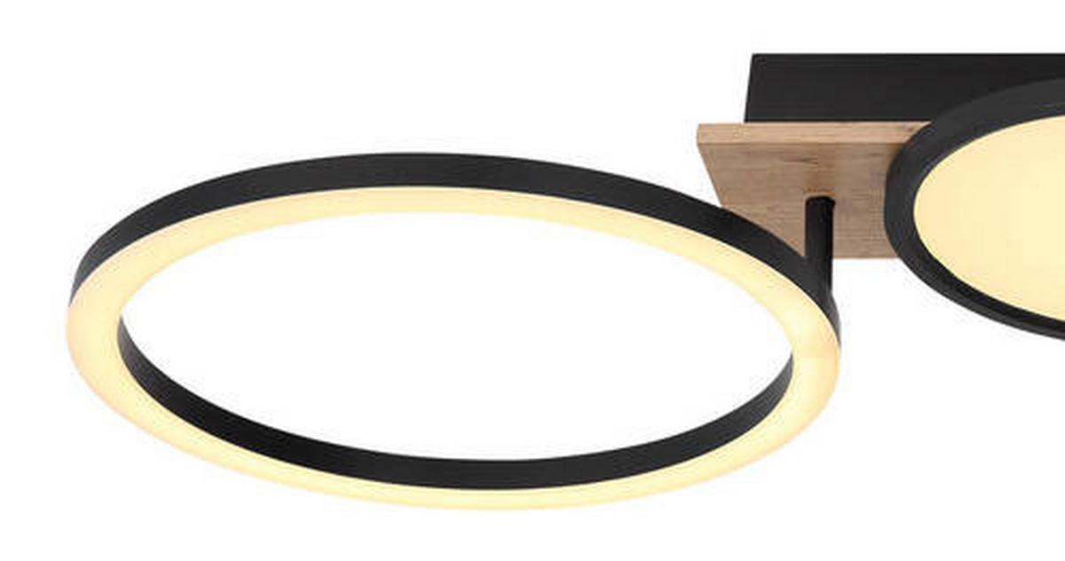 LED-Deckenleuchte Bossy max. 38 Watt - Dunkelbraun/Opal, Design, Holzwerkstoff/Kunststoff (108,5/30/11cm) - Globo