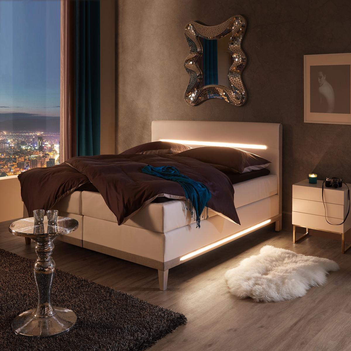 SZAFKA NOCNA NOLA 4 - kolor srebrny/biały, Modern, materiał drewnopochodny/metal (50/60/40cm) - Premium Living