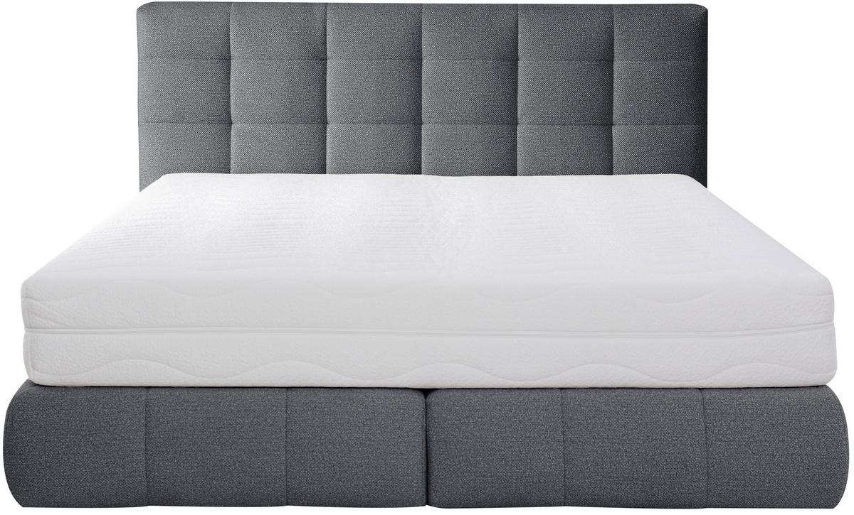 Boxspringbett Lavenito Blau ca. 180x200cm - Blau/Schwarz, KONVENTIONELL, Textil (180/200cm) - Premium Living