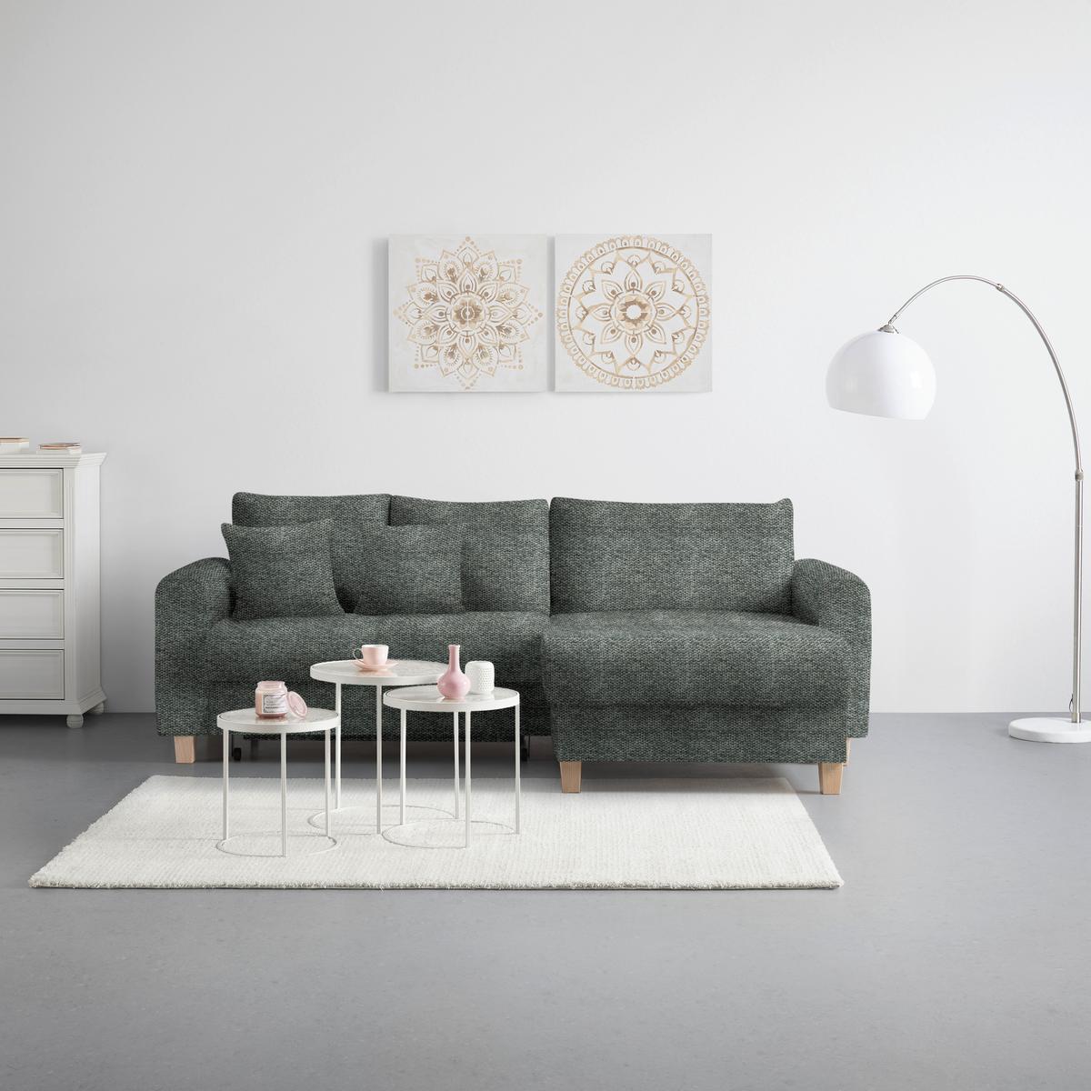 Kutna Garnitura Lille - boje grafita/svijetlo smeđa, Moderno, tekstil/drvo (232/110/156cm) - Best Price