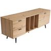 Nizka Omarica Wl6.819 - črna/barve hrasta, Design, kovina/leseni material (150cm) - Livetastic