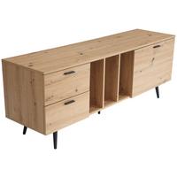 Nizka Omarica Wl6.819 - črna/barve hrasta, Design, kovina/leseni material (150cm) - Livetastic