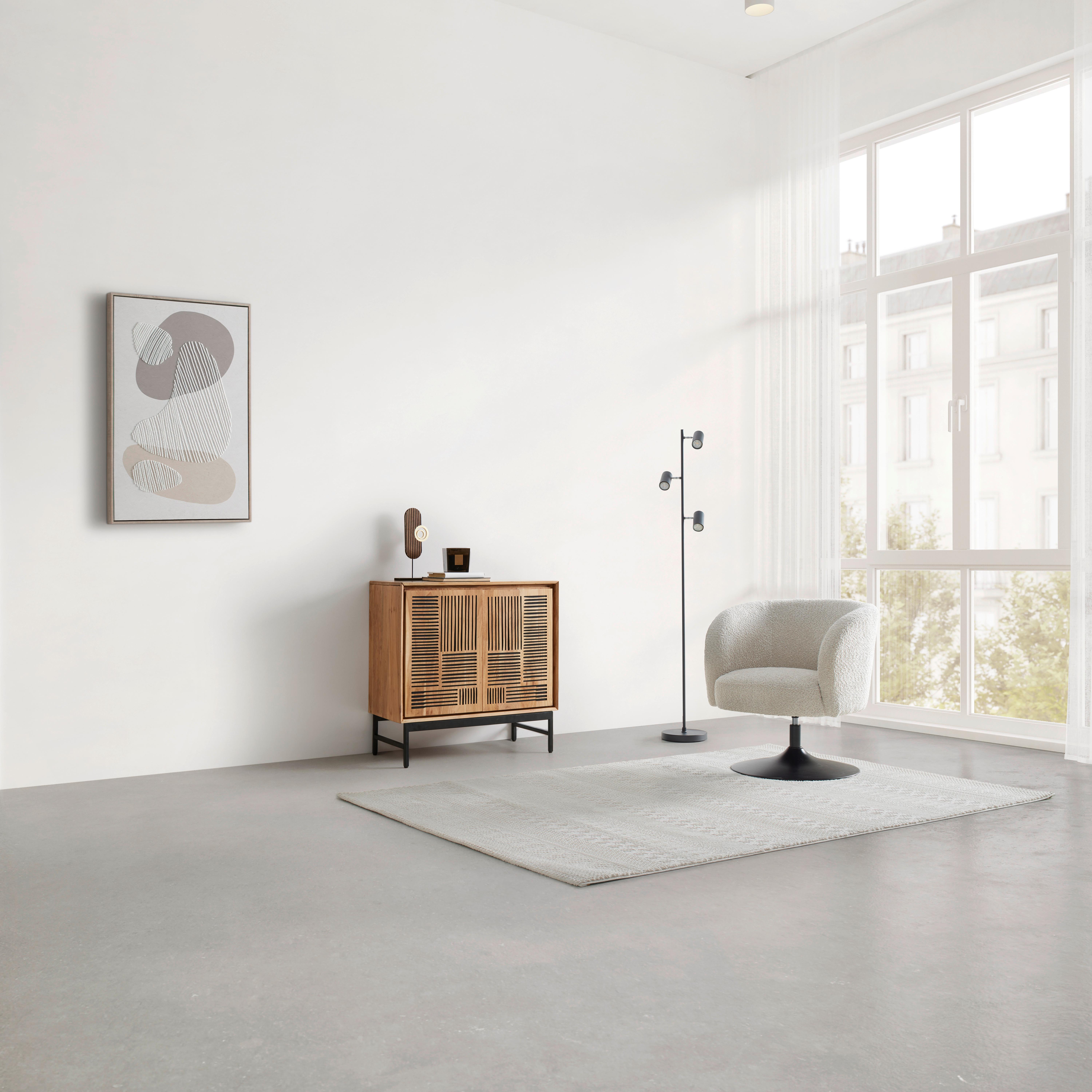SIDEBOARD TARIM - svart/akaciefärgad, Lifestyle, metall/trä (85/85/40cm) - Mömax