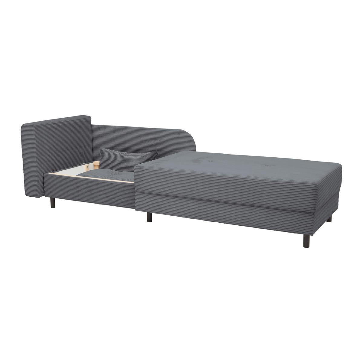 Liege Nova Dunkelgrau - Dunkelgrau/Schwarz, MODERN, Holz/Textil (85/62/145cm) - Mömax