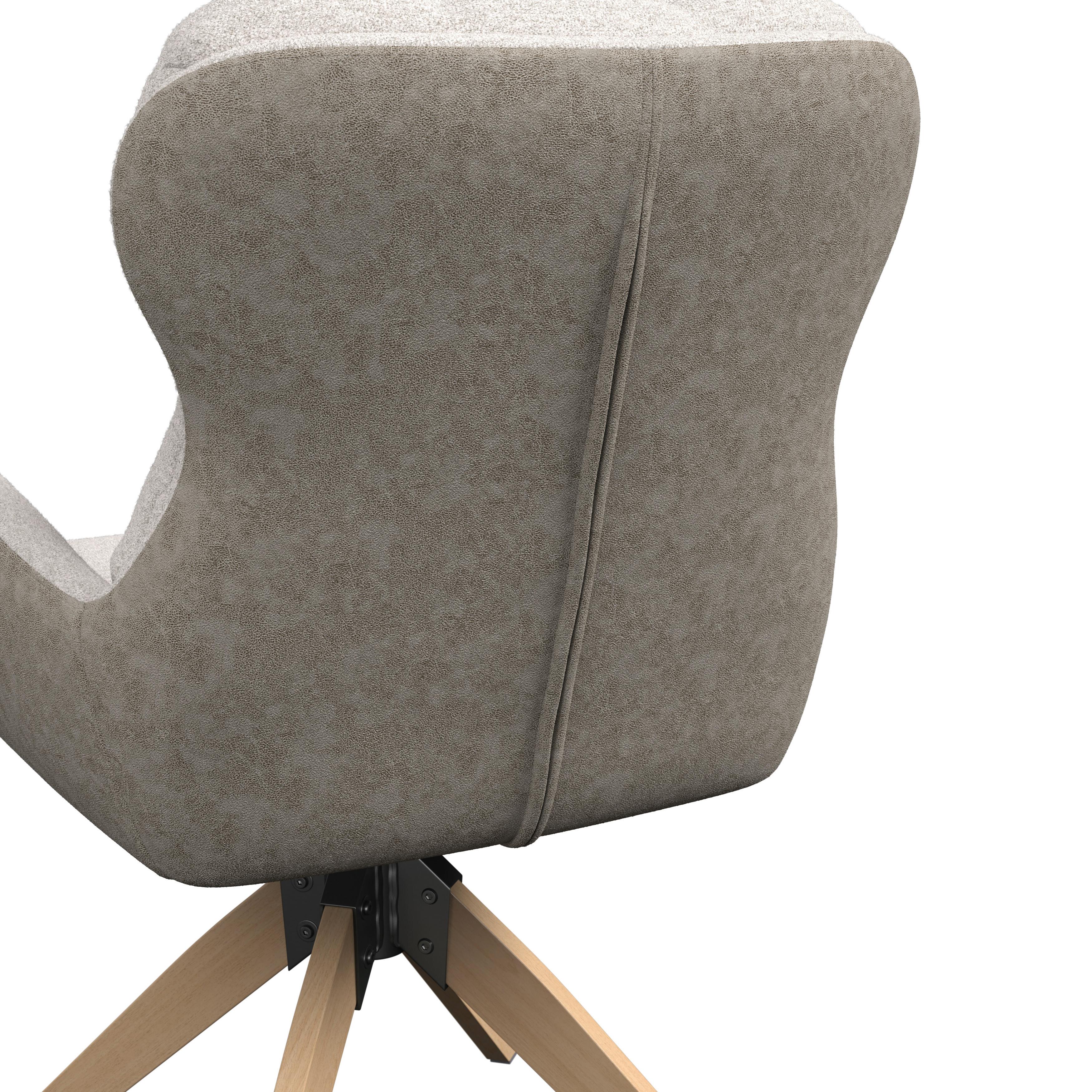 STOL MED ARMSTÖD NEELIA - greige/naturfärgad, Modern, metall/trä (59,5/93/69cm) - Bessagi Home