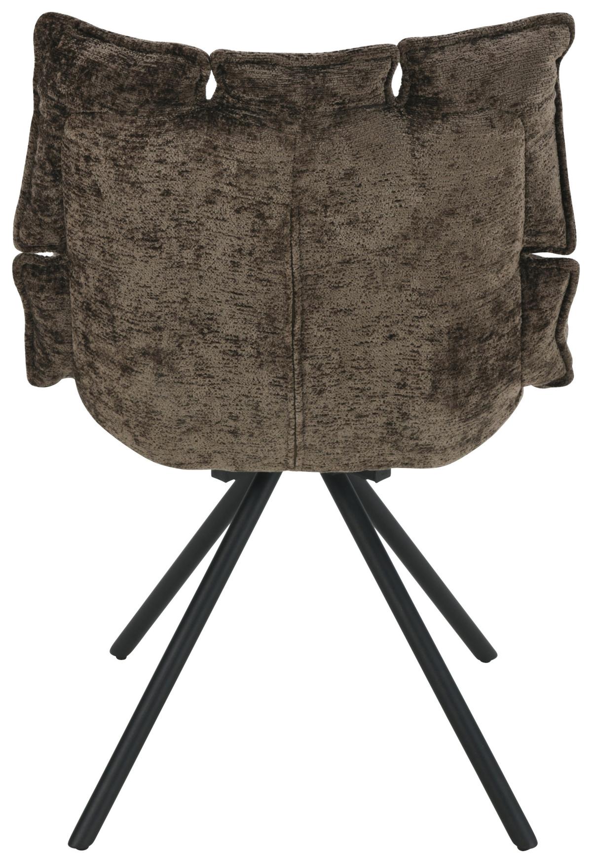 Stuhl Carla Dunkelbraun - Dunkelbraun/Schwarz, Trend, Holz/Textil (57/86/66cm) - Mömax